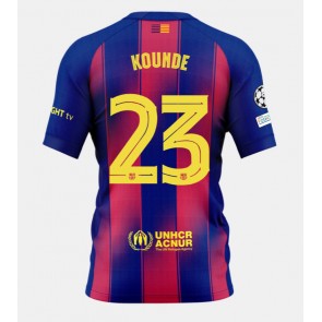 Lacne Muži Futbalové dres Barcelona Jules Kounde #23 2025-26 Krátky Rukáv - Domáci